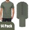 Gildan Unisex Crewneck T-Shirt Blanks for Crafting, Heather Military Green Plain Short Sleeve